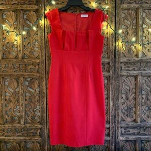 Calvin Klein Petite Fire Engine Red Professional Dress